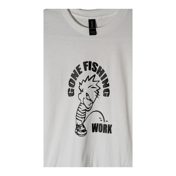 Gone Fishing - Work - Funny Graphic Tee Shirt - Size S - NWOT - Picture 5 of 7